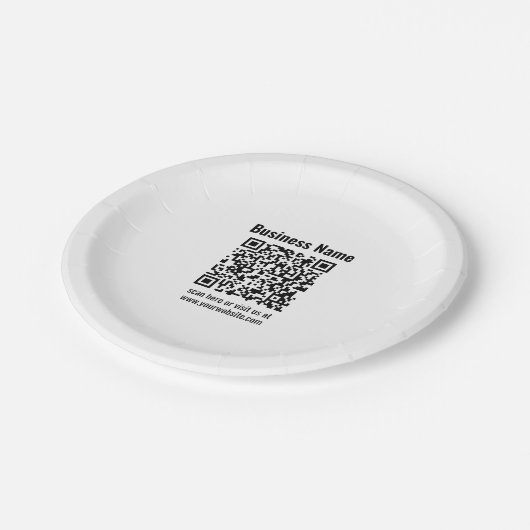 Erstellen Sie Ihren eigenen QR-Code | Transperant Pappteller (Schrägansicht)