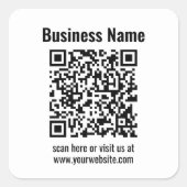 Erstellen Sie Ihren eigenen QR-Code | Transperant Quadratischer Aufkleber (Vorderseite)