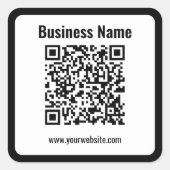 Erstellen Sie Ihren eigenen QR-Code | Transperant Quadratischer Aufkleber (Vorderseite)