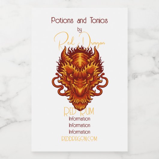 Erstellen Sie Ihren eigenen Red Dragon Head Lebensmitteletikett (Einzelnes Label)