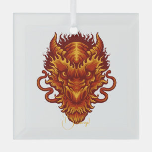Erstellen Sie Ihren eigenen Red Dragon Head Ornament Aus Glas