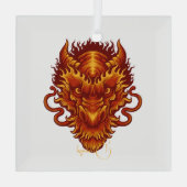 Erstellen Sie Ihren eigenen Red Dragon Head Ornament Aus Glas (Rückseite)