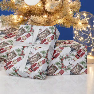Erstellen Sie Ihren eigenen Red Nutcracker & Lante Geschenkpapier
