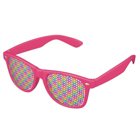 Erstellen Sie Ihren eigenen Regenbogen Gingham Partybrille (Schrägansicht)