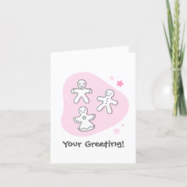 Erstellen Sie Ihren eigenen Retro Gingerbrett Pink Feiertagskarte