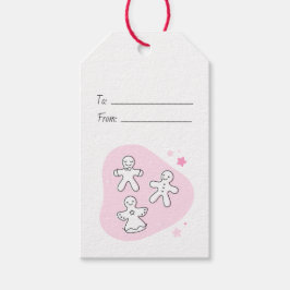 Erstellen Sie Ihren eigenen Retro Gingerbrett Pink Geschenkanhänger