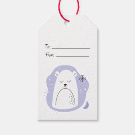 Erstellen Sie Ihren eigenen Retro-Polar-Bär Lila W Geschenkanhänger