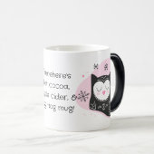 Erstellen Sie Ihren eigenen Retro-Schnee Owl Pink Verwandlungstasse (VorderseiteRechts)