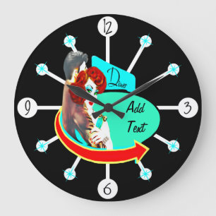 Erstellen Sie Ihren eigenen Retro Vintag 50er Dine Große Wanduhr