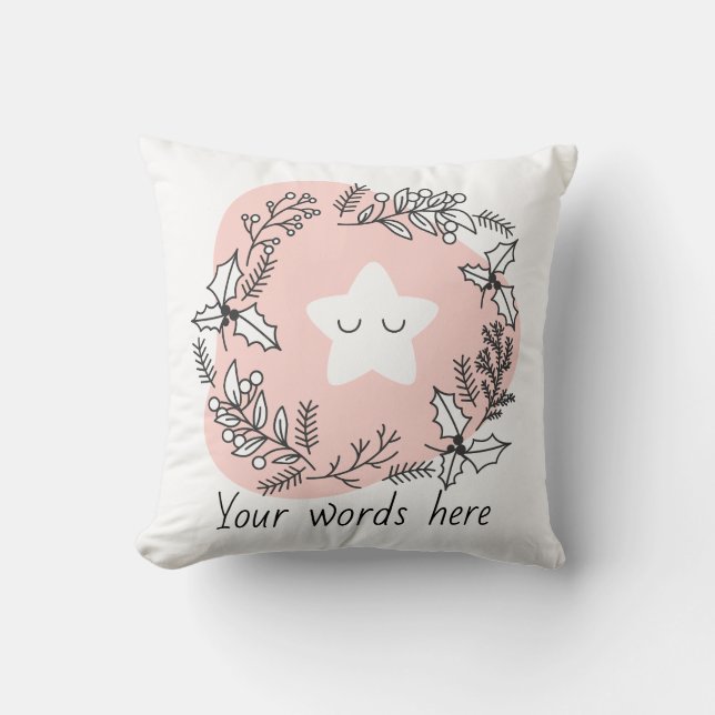 Erstellen Sie Ihren eigenen Retro Weihnachtsstern Kissen (Vorderseite)