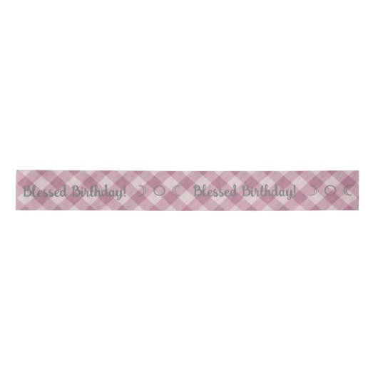 Erstellen Sie Ihren eigenen rosa Gingham Satinband (Vorderseite)