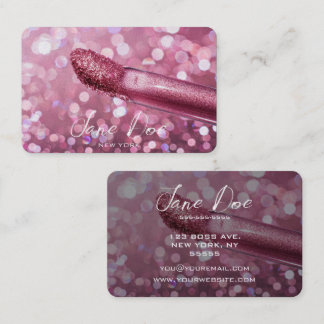 Erstellen Sie Ihren eigenen rosa Glitzer Makeup Br Visitenkarte