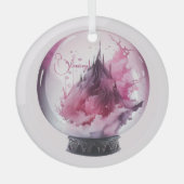 Erstellen Sie Ihren eigenen rosa Kristallball Ornament Aus Glas (Vorderseite)