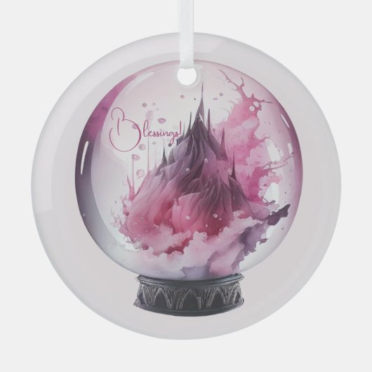 Erstellen Sie Ihren eigenen rosa Kristallball Ornament Aus Glas (Vorderseite)
