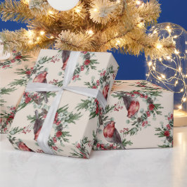 Erstellen Sie Ihren eigenen roten Weihnachtsvogel Geschenkpapier