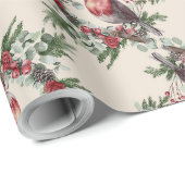 Erstellen Sie Ihren eigenen roten Weihnachtsvogel Geschenkpapier (Rolleneckpunkt)