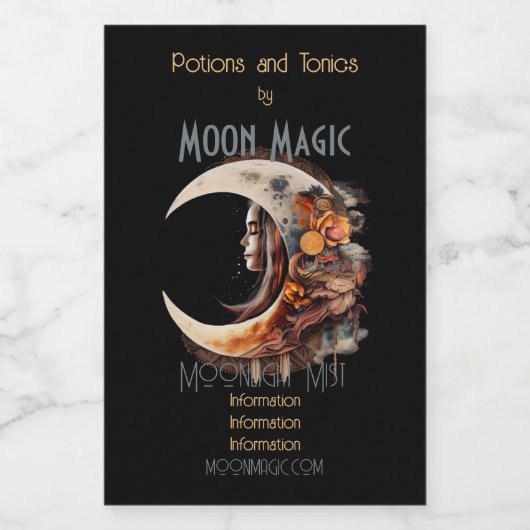 Erstellen Sie Ihren eigenen ruhigen Boho Blumenmoo Weinetikett (Einzelnes Label)