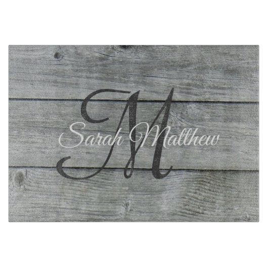 Erstellen Sie Ihren eigenen rustikalen Mit Monogra Schneidebrett (Vorderseite)