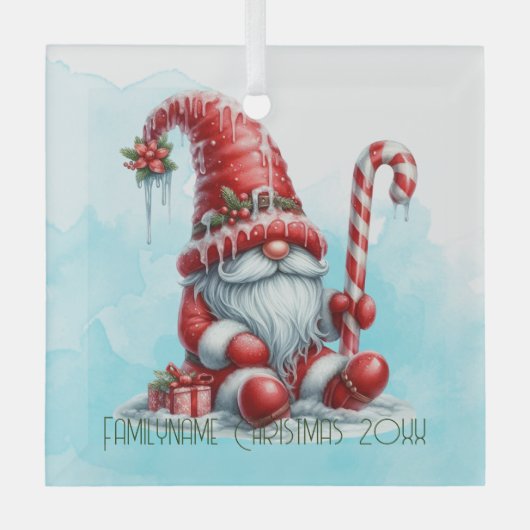 Erstellen Sie Ihren eigenen schlanken Peppermint W Ornament Aus Glas (Vorderseite)