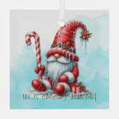 Erstellen Sie Ihren eigenen schlanken Peppermint W Ornament Aus Glas (Rückseite)