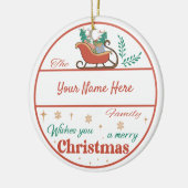 Erstellen Sie Ihren eigenen Schlittennamen und Wei Keramik Ornament (Links)