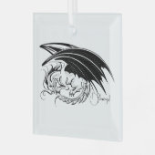 Erstellen Sie Ihren eigenen schwarzen Drachen Ornament Aus Glas (Vorderseite links)