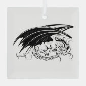 Erstellen Sie Ihren eigenen schwarzen Drachen Ornament Aus Glas (Rückseite)