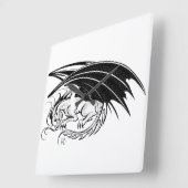 Erstellen Sie Ihren eigenen schwarzen Drachen Quadratische Wanduhr (Winkel)