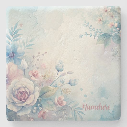 Erstellen Sie Ihren eigenen Shabby Chic Blumenstra Steinuntersetzer (Vorderseite)