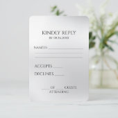 Erstellen Sie Ihren eigenen Silber Grau RSVP Karte (Stehend Vorderseite)