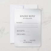 Erstellen Sie Ihren eigenen Silber Grau RSVP Karte (Vorderseite)