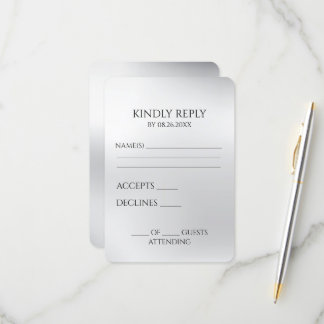 Erstellen Sie Ihren eigenen Silber Grau RSVP Karte