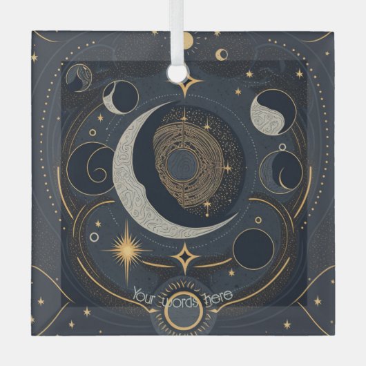 Erstellen Sie Ihren eigenen Silver & Gold Celestia Ornament Aus Glas (Vorderseite)