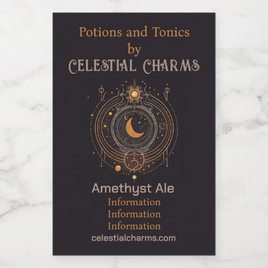 Erstellen Sie Ihren eigenen Silver & Gold Celestia Weinetikett (Einzelnes Label)