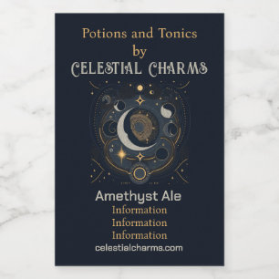 Erstellen Sie Ihren eigenen Silver & Gold Celestia Weinetikett