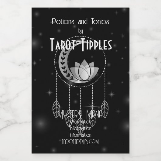 Erstellen Sie Ihren eigenen Silver Lotus Moon Drea Weinetikett (Einzelnes Label)