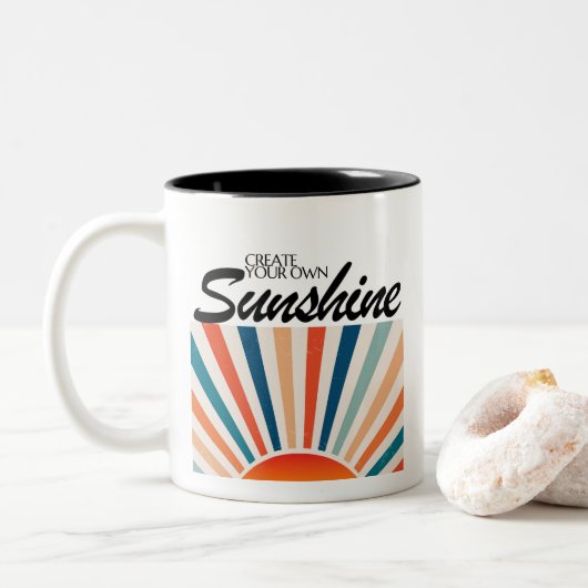 Erstellen Sie Ihren eigenen Sonnenschein Zweifarbige Tasse (Mit Donut)