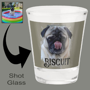 Erstellen Sie Ihren eigenen Spaß Hund Mops Gesicht Schnapsglas
