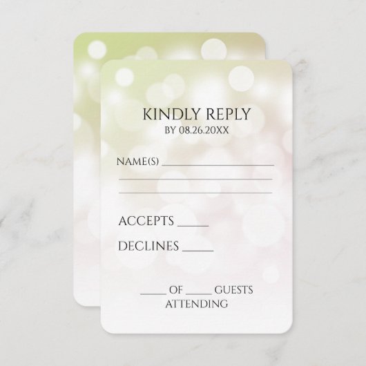 Erstellen Sie Ihren eigenen subtilen Bokeh-Hinterg RSVP Karte (Vorne/Hinten)