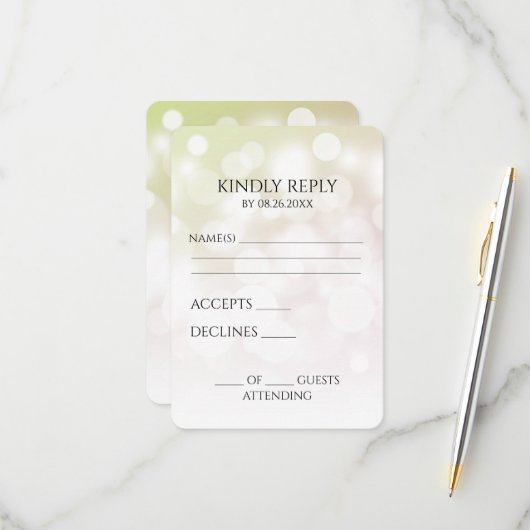 Erstellen Sie Ihren eigenen subtilen Bokeh-Hinterg RSVP Karte (Vorderseite/Rückseite Beispiel)