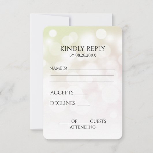Erstellen Sie Ihren eigenen subtilen Bokeh-Hinterg RSVP Karte (Vorderseite)