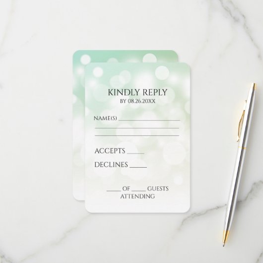 Erstellen Sie Ihren eigenen subtilen Bokeh-Hinterg RSVP Karte (Vorderseite/Rückseite Beispiel)