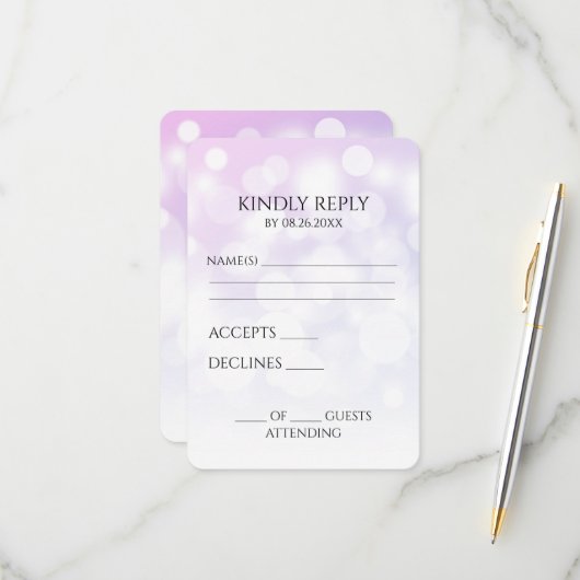 Erstellen Sie Ihren eigenen subtilen Bokeh-Hinterg RSVP Karte (Vorderseite/Rückseite Beispiel)