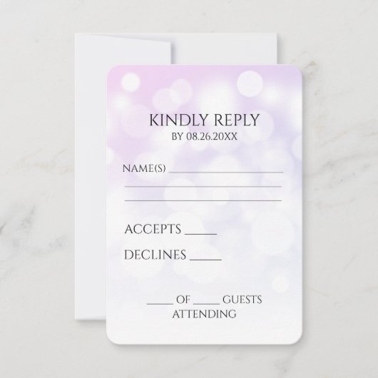 Erstellen Sie Ihren eigenen subtilen Bokeh-Hinterg RSVP Karte (Vorderseite)