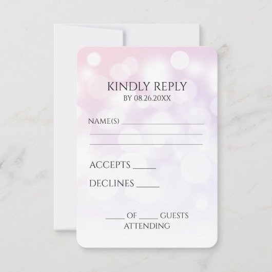 Erstellen Sie Ihren eigenen subtilen Bokeh-Hinterg RSVP Karte (Vorderseite)