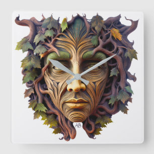 Erstellen Sie Ihren eigenen Summer Green Man Quadratische Wanduhr