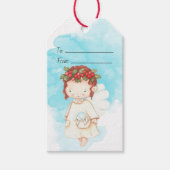 Erstellen Sie Ihren eigenen süßen Holly Angel Geschenkanhänger (Vorderseite)