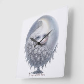 Erstellen Sie Ihren eigenen süßen Mondbaum Quadratische Wanduhr (Winkel)