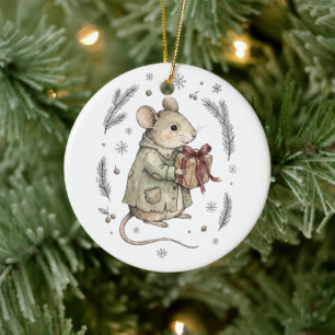 Erstellen Sie Ihren eigenen süßen Weihnachtsmaus-S Keramik Ornament