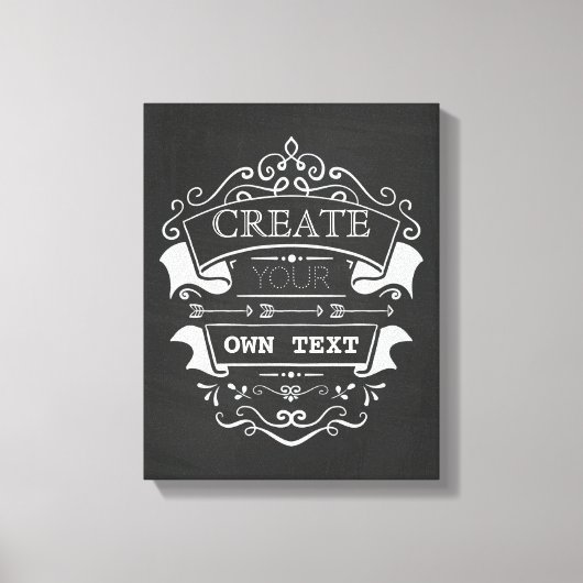 Erstellen Sie Ihren eigenen Text, Chalkboard-Blüh Leinwanddruck (Vorderseite)